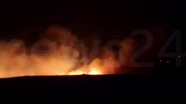 Пожар избухна до военния полигон край Казанлък