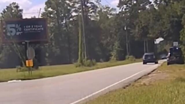 Deputy drives under crashing car