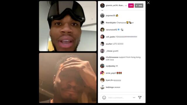 Giannis Celebrates With His Brother, Thanasis, on Instagram Live (FULL VIDEO)