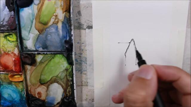 Rural Line and Wash in full Real Time watercolor crooked lines by Nil Rocha