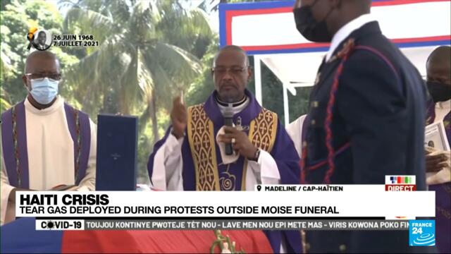 Dignitaries rush to cover as protests flare at Haiti president's funeral • FRANCE 24 English