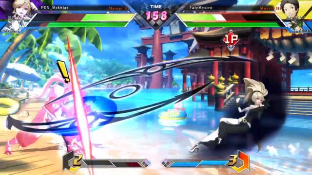 BLAZBLUE CROSS TAG BATTLE PDX Mekhiae (Hilda, Hakumen) vs FateMystro (Adachi, Hazama) BBTAG Ranked