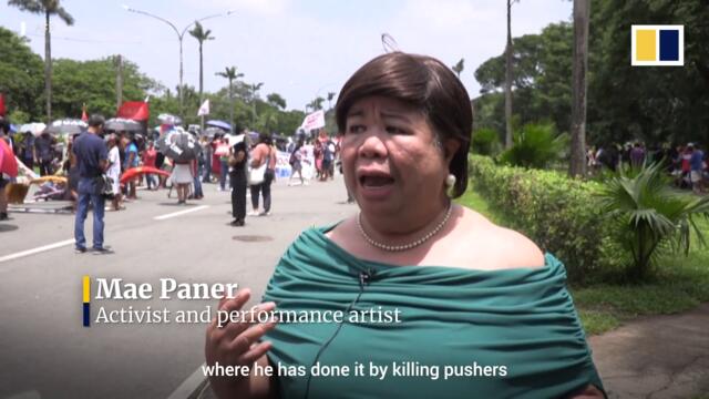 Protesters call for Duterte to step down as Philippine president defends his drug war policies