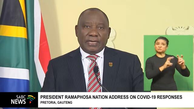 President Cyril Ramaphosa's address to the nation on South Africa's COVID-19 response