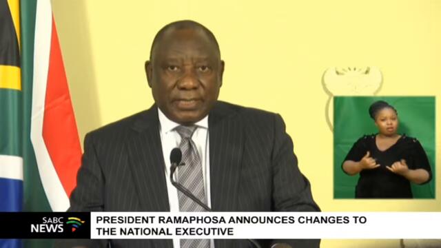 President Ramaphosa announces changes to the national executive: 05 August 2021
