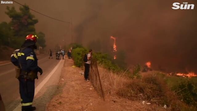 Неконтролируеми горски пожари четвърти ден в Гърция -Uncontrollable wildfires continue for fourth day in Greece