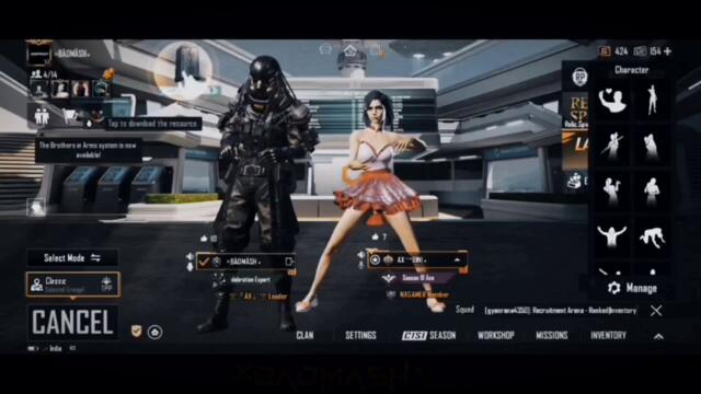 🕊Chamak chalo. - REMIX🪴RA. ONE by🔥×BADMASH٭🔥 BGMI lobby video