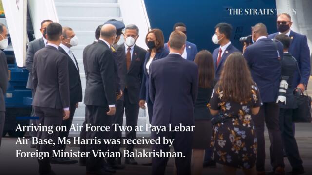 US Vice-President Kamala Harris touches down in Singapore