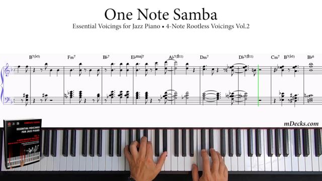 One Note Samba Piano Solo using Rootless Voicings | Essential Voicings for Jazz Piano