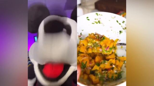 Mickey Mouse REACTS to tasty FOOD