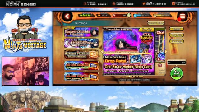 Edo Madara Re-kit Summons Highlights | SAM 44 - Should have saved :( | Naruto x Boruto Ninja Voltage