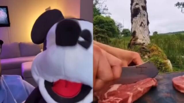 Mickey Mouse SUS cooking in the woods #shorts