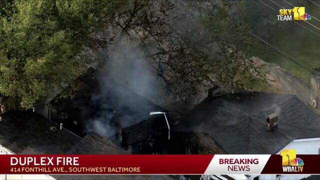 LIVE: SkyTeam 11 is over a duplex fire in  southwest Baltimore