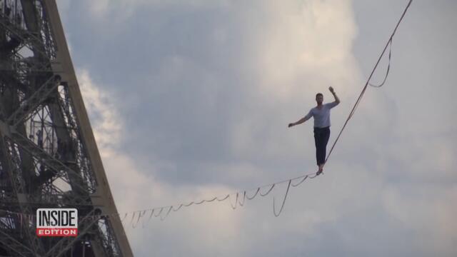Daredevil Walks Tightrope From Eiffel Tower