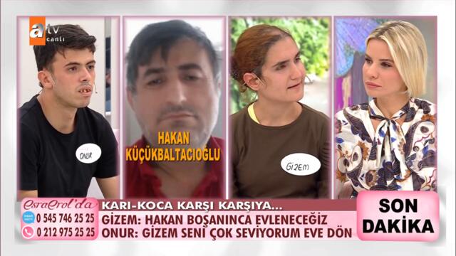 Onur, Gizem'den son bir şans istiyor! - @Esra Erol'da 23 Eylül 2021