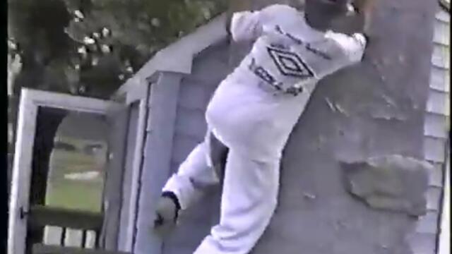 Kid falls off house