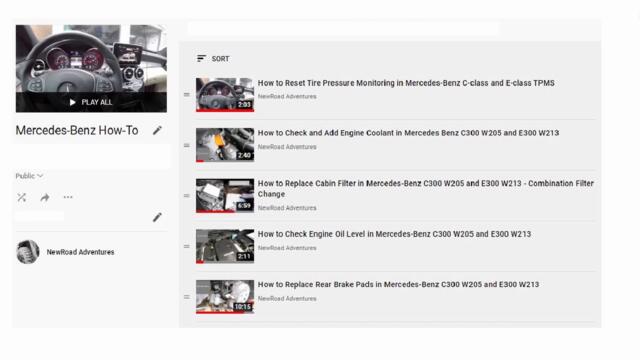 Mercedes-Benz FULL Maintenance Schedule Service A and Service B