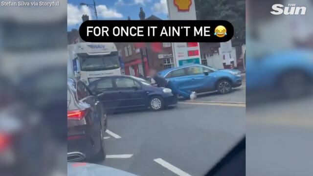 Fuel shortage queue driver pulls ‘knife’ on motorist who runs him over in ‘petrol row’