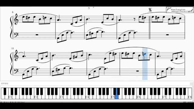 致爱丽丝简单版钢琴谱带指法带节拍器Für Elise piano sheet free download