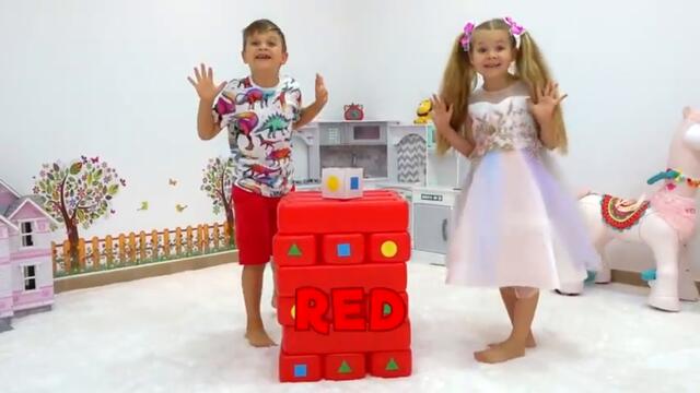 Roma and Diana learn colors with baby Oliver Funny videos for kids
