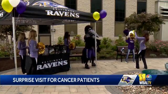Cancer patients get surprise visit from Ravens cheerleaders