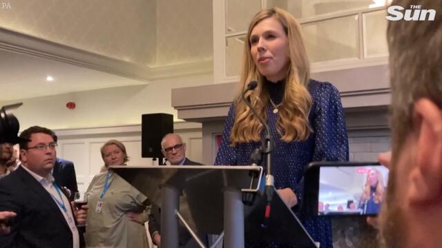 Pregnant Carrie Johnson champions gay rights in rare public appearance