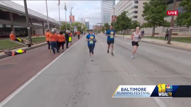 Deb skips through finish line of 10K!