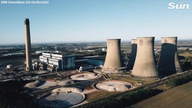 Final set of cooling towers blown up at Eggborough Power Station