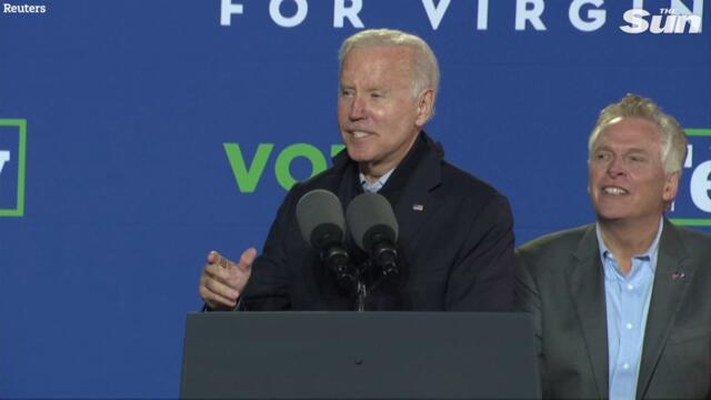 US President Joe Biden took the stage​ to ​campaign for  Democrat​ ​Terry McAuliffe in Virginia