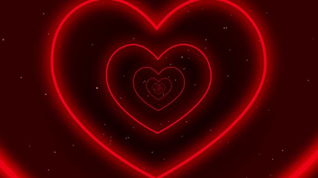 Free Neon Red Lights Heart Tunnel