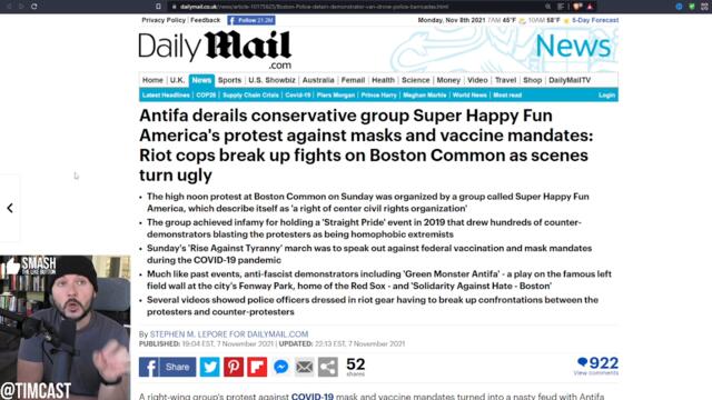 Antifa Is Now FULL FASCIST, Attacks Anti Vaccine Mandate Protesters, Antifa SUPPORTS Government