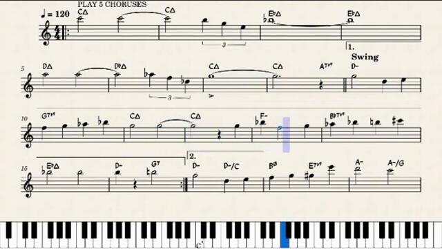 On Green Dolphin Street (Kaper & Washington) - Jazz Play Along (Vol. 059 with sheet music)Background