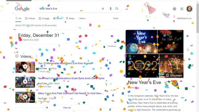 Честита Нова година с Гугъл - Google Doodle New Year's Eve 2022