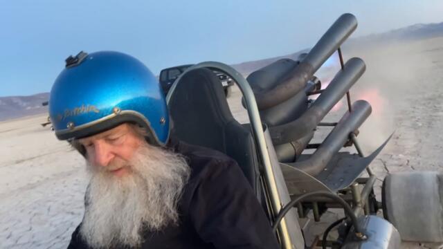 Crazy Rocketman: Riding the "Beast" jet engine go kart.