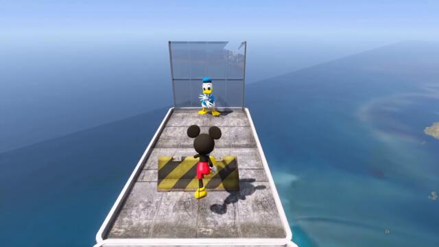 GTA 5 Water Ragdolls Mickey Mouse vs Donald Duck Jumps/Fails (Funny Moments)