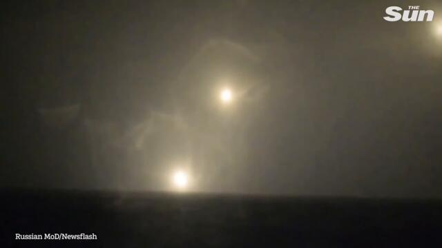 Russian rocket ship launches flurry of Kalibr cruise missiles towards Ukrainian targets