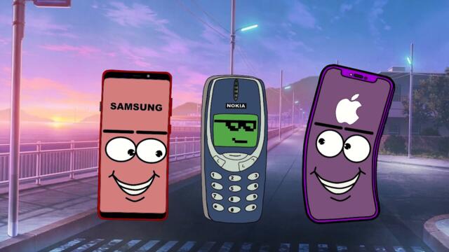 NOKIA vs Apple vs Samsung BATTLE Animation  II vevo meme