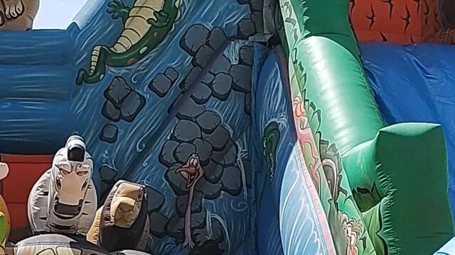 Преси се забавлява на пързалката !