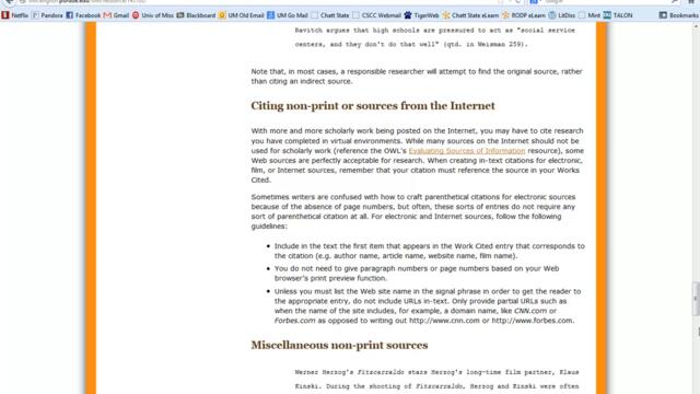 Citing a Website Parenthetically