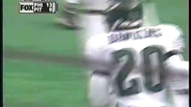 Brian Dawkins hit on Jerome Bettis