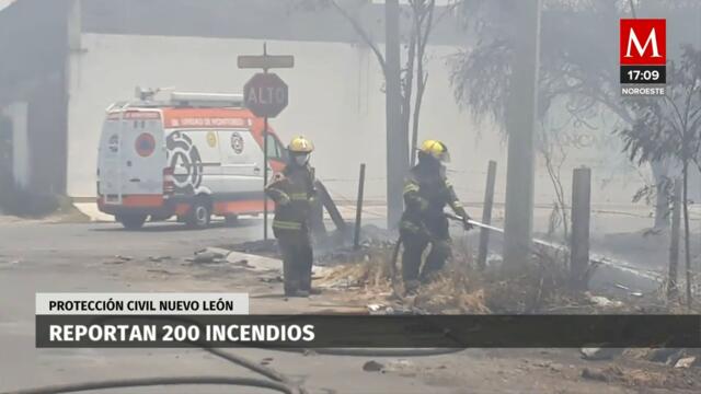 Por ola de calor en Nuevo León, se incendian baldíos y una camioneta