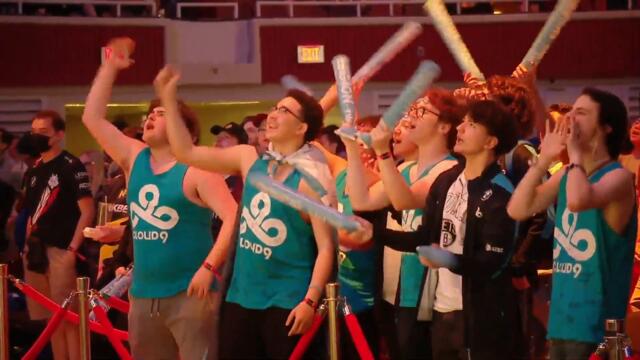 nafany can't stop smiling as C9 fans chant his name