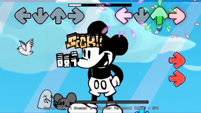 FNF Guys Look A Birdie But Mickey Mouse Vs Birdie Sing It | FNF Look Song Cover- Friday Night Funkin