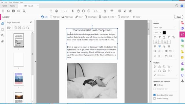 How to change the font size in a PDF with Acrobat Pro DC (Standard) 2022