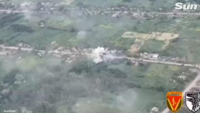 Ukrainian artillery destroys Russian forces vehicles