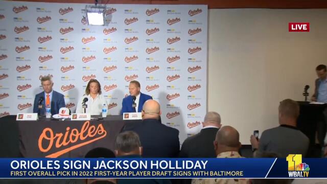 LIVE: Baltimore Orioles sign first overall draft pick Jackson Holliday - wbaltv.com/sports