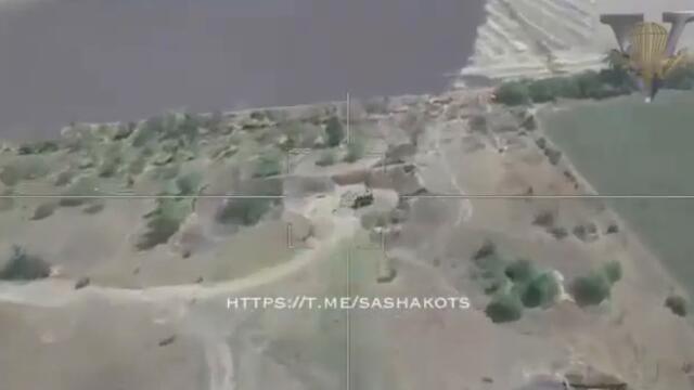 Russian Lancet loitering munition striking Ukrainian mobile ground data terminal|| Ukraine War||