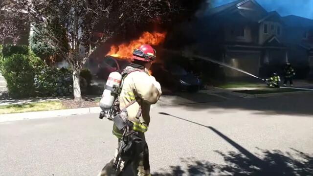 Tesla catches on fire with garage full of ammo