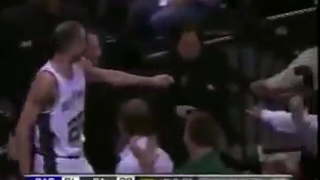 Manu Ginobili slaps bat out of mid air mid-game!