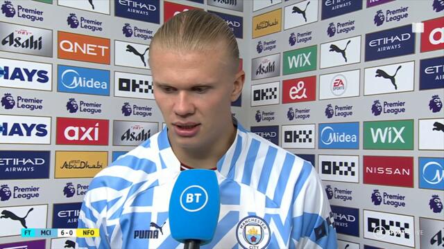 Erling Haaland reacts to his second Premier League hat-trick in four days!